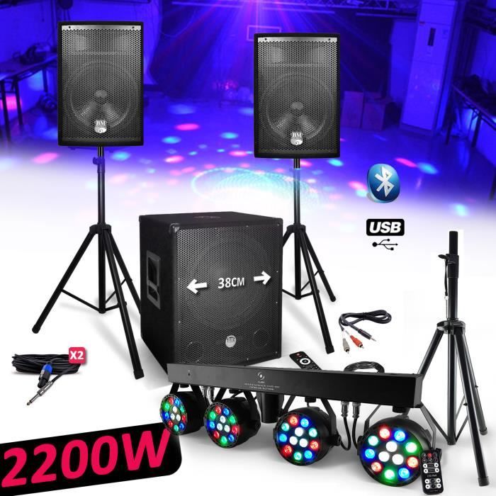 photo Pack Sono Dj - 2200w - Bms1512 Sonic Enceintes